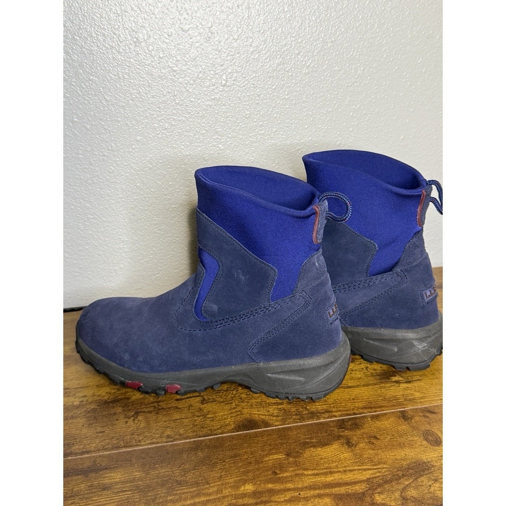 LL BEAN Womens Size 10 Thinsulate Suede Blue Navy Pull On Outdoor Boots - Picture 6 of 7